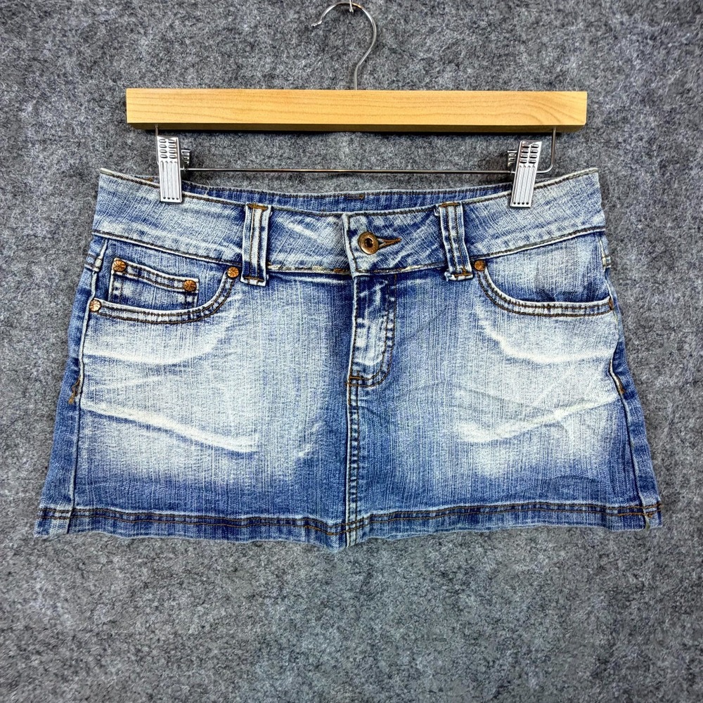 Younique Micro Mini Jean Skirt Women 7 Juniors Blue Light‎ Wash Denim Y2K
